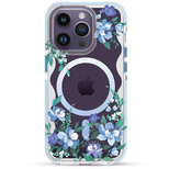 Kingxbar Flora Series Magnethülle für iPhone 14 Pro MagSafe, verziert mit Orchideenblumendruck