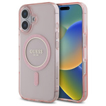 Guess GUHMP16SHFGEREP iPhone 16 6,1&quot; rosa/rosa Hardcase IML Glitter Circle MagSafe