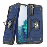 Wozinsky Ring Armor Tough Hybrid Case Cover + Magnetic Mount for Samsung Galaxy S22 + (S22 Plus) Blue