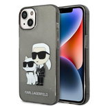 Karl Lagerfeld Glitter Karl&amp;Choupette case for iPhone 14 Plus - black