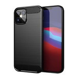 Carbon Case Flexible Cover TPU Case for iPhone 12 mini black