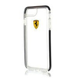 Ferrari Hardcase FEGLHCP7LBK iPhone 7 Plus Stoßfest transparent schwarz