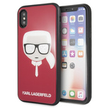 Karl Lagerfeld Iconic Glitter Karl`s Head iPhone X / Xs Hülle - Rot