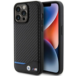 BMW Leather Carbon case for iPhone 15 Pro Max - black