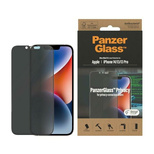 PanzerGlass Ultra-Wide Fit Antibakterieller Sichtschutz aus gehärtetem Glas für iPhone 14/13 Pro/13