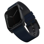 Uniq Straden Leder-Hybridarmband für Apple Watch 1/2/3/4/5/6/7/8/SE/SE2/Ultra 42/44/45/49 mm – Blau