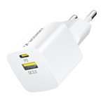 Wozinsky WWCEAC GaN USB-A USB-C 33W Wandladegerät – Weiß