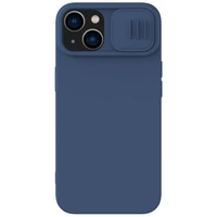 Nillkin CamShield Silky Silicone Case etui iPhone 14 Plus pokrowiec z osłoną na aparat niebieski