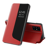 Eco Leather View Case elegant bookcase type case with kickstand for Huawei P40 Pro red
