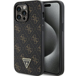 Guess 4G Triangle Metal Logo Hülle für iPhone 14 Pro Max – Schwarz