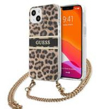 Guess GUHCP13SKBCLE iPhone 13 mini 5.4" Leopard Hardcase Gold Strap