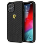 Ferrari FERCAHCP12LBK iPhone 12 Pro Max 6.7&quot; black/black hardcase On Track Real Carbon