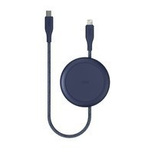 MFi Uniq Halo USB-C / Lightning 18W nylon coiled cable 1.2m - blue