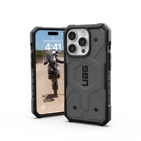 Etui UAG Pathfinder MagSafe do iPhone 15 Pro - srebrny