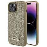 Guess Disco Metal Script case for iPhone 15 - gold