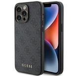 Guess 4G Metal Gold Logo iPhone 15 Pro Hülle - Grau