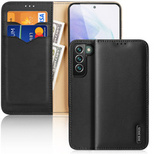 Dux Ducis Hivo Leather Flip Cover Echtleder Geldbörse für Karten und Dokumente Samsung Galaxy S22+ (S22 Plus) Schwarz