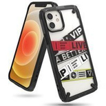 Ringke Fusion X Design durable PC Case with TPU Bumper for iPhone 12 mini black (Ticket band) (XDAP0019)