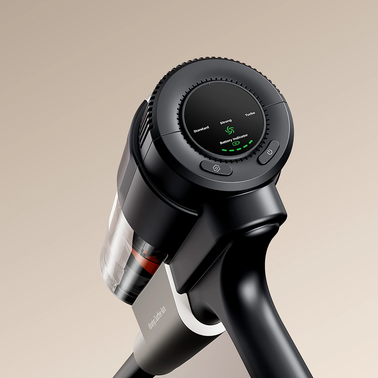 Close-up of the UWANT V600 vacuum cleaner display.