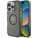 Etui Guess IML Metal Mountain Logo MagSafe na iPhone 16 Pro Max - czarne