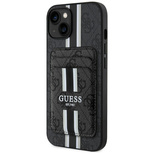 Etui Guess 4G Stripes z portfelem Magsafe do iPhone 15 czarny