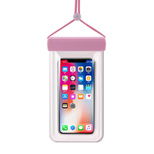 Waterproof phone case 115 mm x 220 mm pool beach bag light pink