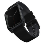 Uniq Straden Leder-Hybridarmband für Apple Watch 1/2/3/4/5/6/7/8/SE/SE2/Ultra 42/44/45/49 mm – Schwarz