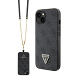 Guess GUHCP13MP4TDSCPK case for iPhone 13 - black Crossbody 4G Metal Logo