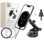 Uchwyt Samochodowy Tech-Protect mm15W-V6 Magnetic MagSafe na kokpit / szybę / kratkę nawiewu - czarny