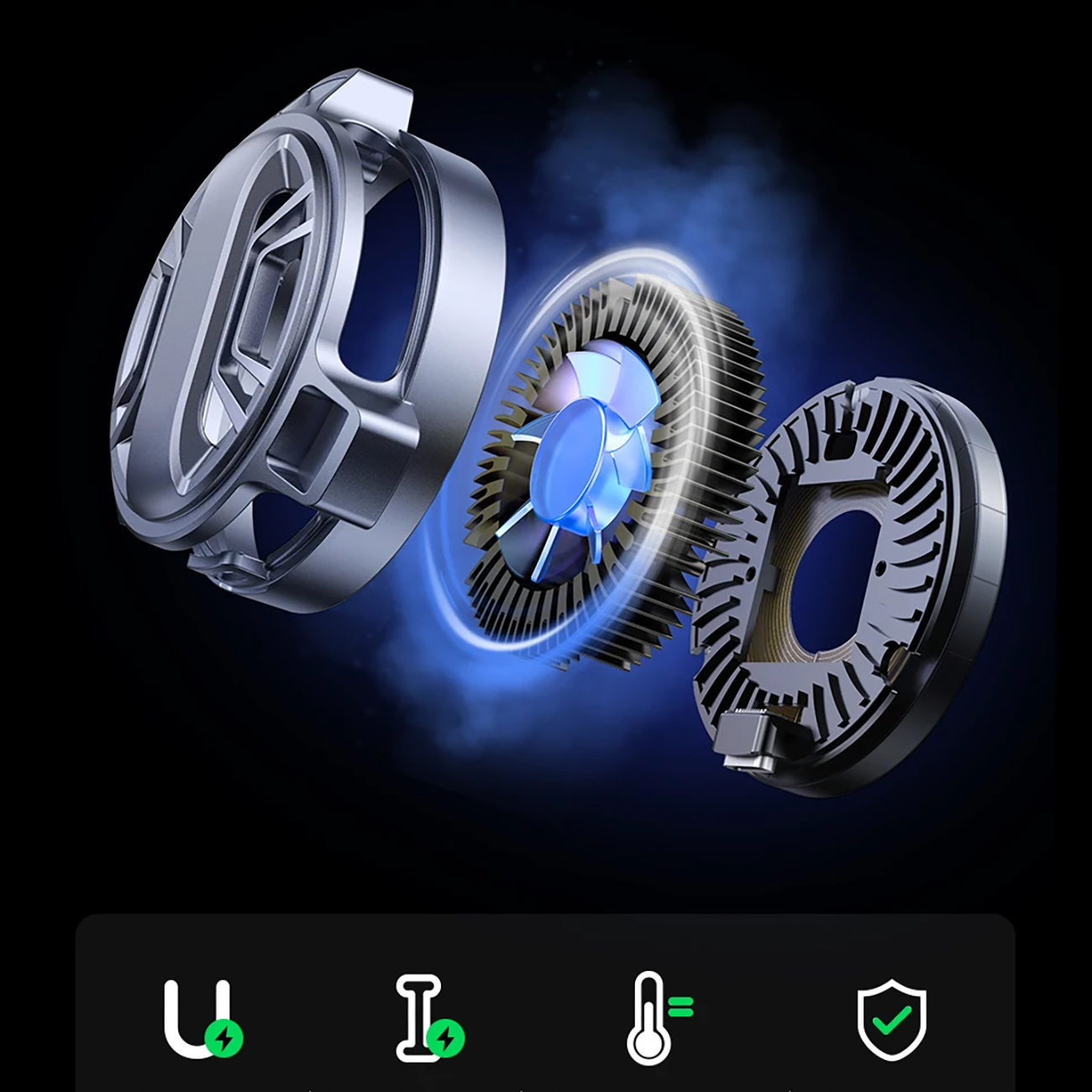 Visualization of the cooling system built into the Ugreen CD380 magnetic holder