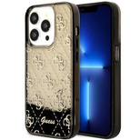 Etui Guess Liquid Glitter 4G Transculent na iPhone 14 Pro - czarne