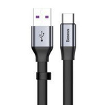 Baseus Einfaches Flachkabel USB / USB Typ C SuperCharge 5A 40W Quick Charge 3.0 QC 3.0 23cm grau (CATMBJ-BG1)