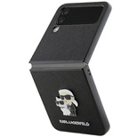 Karl Lagerfeld Saffiano Karl&Choupette Pin Hülle für Samsung Galaxy Z Flip 4 – Schwarz