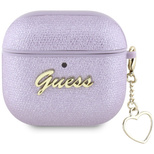 Etui Guess Metallic Script Charm na AirPods 4 - fioletowe