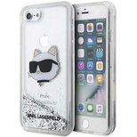 Etui Karl Lagerfeld Glitter Choupette Head na iPhone 7 / 8 / SE 2020 / SE 2022 - srebrne