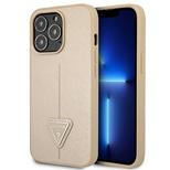 Guess GUHCP13LPSATLE iPhone 13 Pro / 13 6.1&quot; beige/beige hardcase SaffianoTriangle Logo