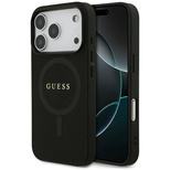 Guess Saffiano Classic Logo MagSafe Case für iPhone 17 Pro - Schwarz