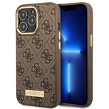 Guess GUHMP14LU4GPRW iPhone 14 Pro 6.1 "brown / brown hard case 4G Logo Plate MagSafe