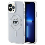 Karl Lagerfeld IML Metal Choupette Head MagSafe iPhone 12 Hülle - Weiß