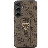 Etui Guess Grip Stand 4G Triangle Strass na Samsung Galaxy S24 Ultra - brązowe