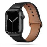 Tech-Protect LeatherFit-Armband für Apple Watch 4 / 5 / 6 / 7 / 8 / 9 / SE / Ultra 1 / 2 (42/44/45/49 mm) – Schwarz