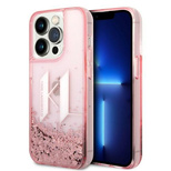 Karl Lagerfeld KLHCP14XLBKLCP iPhone 14 Pro Max 6.7&quot; pink / rosa Hardcase Liquid Glitter Big KL