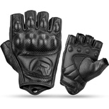 Rockbros 16220006003 L Leder-Motorradhandschuhe – schwarz