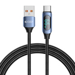 Tech-Protect UltraBoost Cable with LED Display USB-C / USB-A 66W 6A 2m - Blue