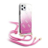 Guess GUHCN65WO4GPI iPhone 11 Pro Max różowy/pink hard case 4G Gradient