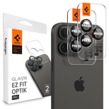 Spigen Optik Pro L-Series Glas.tR EZ Fit Panzerglas für iPhone 14 Pro / Pro Max / 15 Pro / Pro Max / 16 Pro / 16 Pro Max / 17 Pro / 17 Pro Max – Schwarz mit rotem Rand