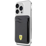 Ferrari Wallet Card Slot FEWCMRSIK-Hülle – schwarzes MagSafe-Leder 2023-Kollektion