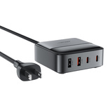 Acefast Z6 PD65W GaN-Ladestation (2 x USB-C + 2 x USB-A) mit US-Spitze – Schwarz