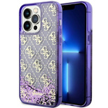 Guess GUHCP14XLC4PSGU iPhone 14 Pro Max 6,7" lila/lila Hardcase Liquid Glitter 4G Transculent