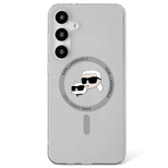 Karl Lagerfeld Button Karl &amp; Choupette Heads Printed Logo MagSafe Samsung Galaxy S25 Plus case black